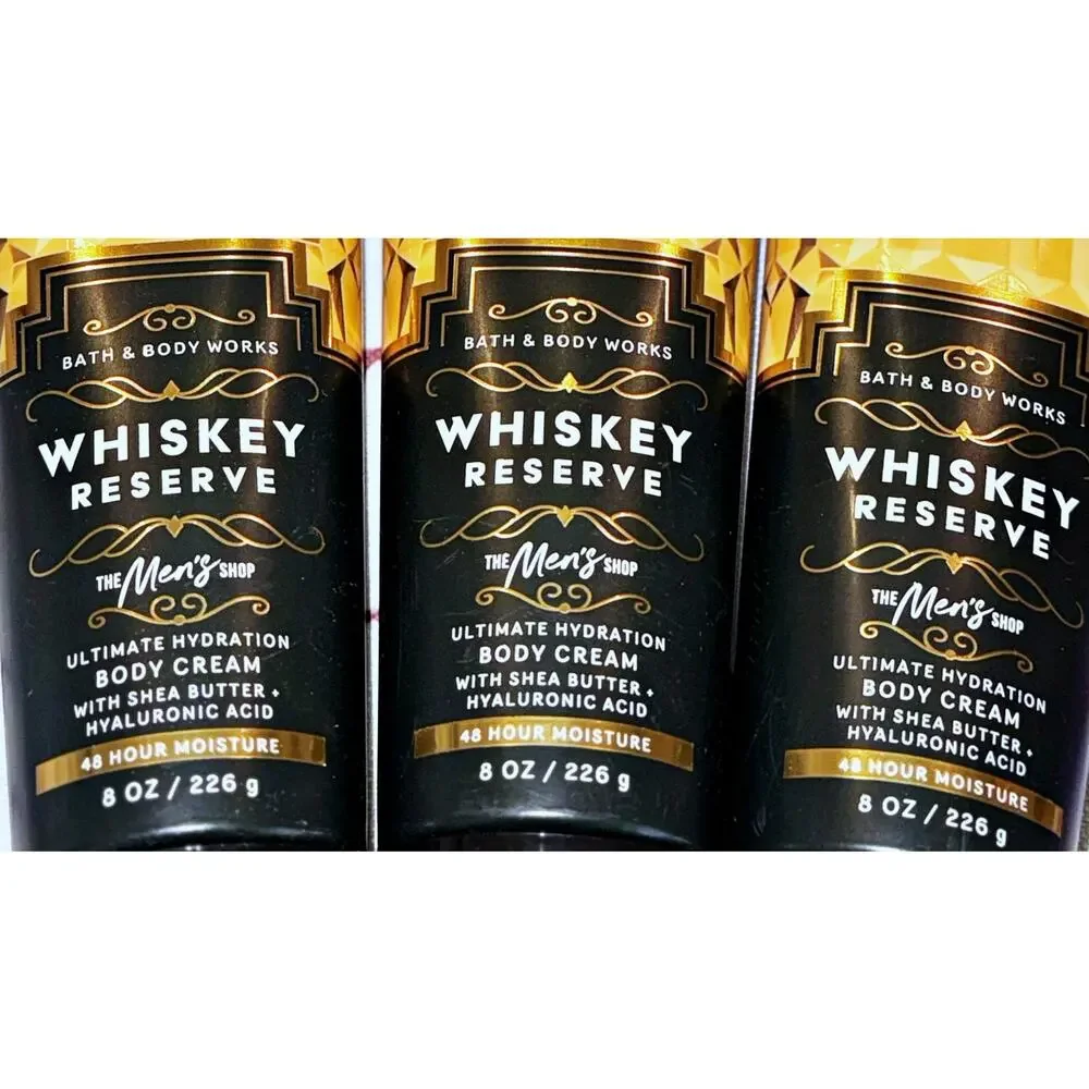 Bath & Body Works Whiskey Reserve Men's Shop Ultimate Hydration Body Cream x3